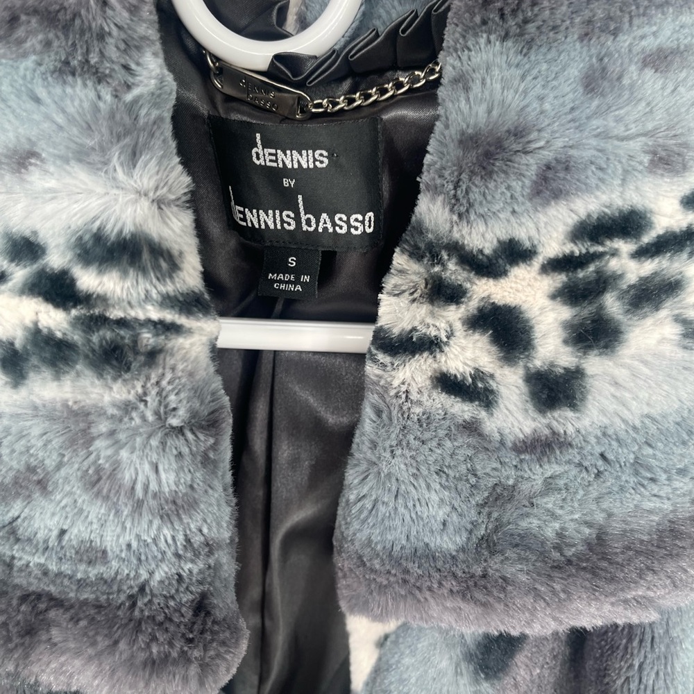 Dennis Basso Faux Fur Jacket - Black and Gray Animal Print - Picture 3 of 6